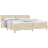  Krevet s opruga kutije s uzglavljem Krema 200 x 200 cm tkanina | shoptok.hr