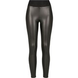 Urban Classics ladies faux leather high waist leggings black | ePonuda.com