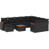  11-dijelni set vrtnih sofa od poliratana s jastucima crni | shoptok.hr
