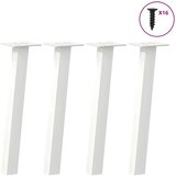  Noge za klubsko mizico 4 kosi bele 42 cm jeklo | Shoptok.si