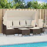  5-dijelni set vrtnih sofa s jastucima poliratan smeđi | shoptok.hr