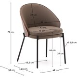 Kave Home Rjav jedilni stol Eamy &amp;ndash; Slike