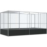 vidaXL Kavez za ptice s produžetkom srebrni 418x207x212 cm čelični | shoptok.hr
