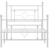 Metalni okvir kreveta uzglavlje i podnožje bijeli 100x190 cm | shoptok.hr