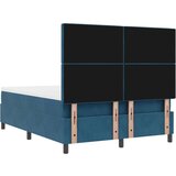 Box Spring Krevet s madracem i klupom Tamnoplavi 140x190 cm Baršun | shoptok.hr