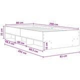  Krevetna konstrukcija Bijela 80 x 200 cm Konstruirano drvo | shoptok.hr