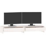  Stalak za monitor bijeli 100x27x15 cm od masivne borovine | shoptok.hr