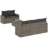  6-dijelni set vrtnih sofa od poliratana s jastucima sivi | shoptok.hr