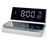 Nedis WCACQ20WT - Budilnik sa LCD ekranom i bežičnim punjačem 15W/5V, u beloj boji Slike