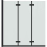  Ograda za tuš Crna 130 x 138 cm ESG staklo i aluminij | shoptok.hr