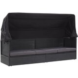 The Living Store Zunanji kavč z ležiščem iz poli ratana črn - Ležalnik, (21483470) | Shoptok.si