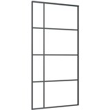 Furnova Drsna vrata mlečno ESG steklo in aluminij 102,5x205 cm črna, (21945034) | Shoptok.si