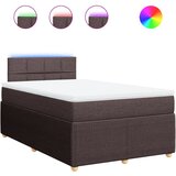 vidaXL Box spring postelja z vzmetnico temno rjava 120x190 cm blago, (21310292) | Shoptok.si