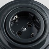  Kliklap - Retro kućna utičnica sa okvirom SCHUKO 230V/16A, antracit | Eponuda.com