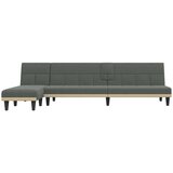  Kutna garnitura na razvlačenje tamnosiva 255x140x70 cm tkanina | shoptok.hr