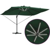  Kantileverski Roma suncobran s LED-ima Zeleni 352x251x265 cm Aluminijski | shoptok.hr