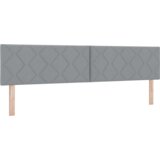 vidaXL Postelja z vzmetnicami, svetlo siva, 200x200 cm, tkanina, Vzglavje z diamantskimi blokicami, svetlo sivo, 200 cm, tkanina | Shoptok.si