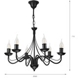  Luster na lancu ANTON 6xE14/60W/230V crne boje | Eponuda.com