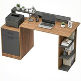 HOMCOM Računalniška miza iverna plošča, MDF 140D x 60Š x 82V cm hrast, (5000243003) | Shoptok.si