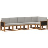  Set vanjskih sofa 6 kom. Prirodna i svjetlosiva Poliester | shoptok.hr