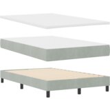 vidaXL Box Spring Postelja z Blazino Svetlo Siva Majhna Dvojna Žamet | Shoptok.si