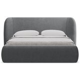 Makamii Tamno sivi tapecirani bračni krevet s prostorom za odlaganje s podnicom 140x200 cm Hauke – | shoptok.hr