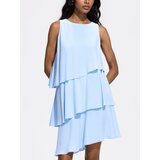 Reserved Asimetrična mini haljina - bljedoplavo | shoptok.hr
