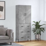 vidaXL Visoka komoda siva betona 69 5x34x180 cm od konstruiranog drva | shoptok.hr