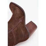 Zazoo Suede Knee High Boots With Zip Chocolate Lissara | shoptok.hr
