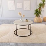 Hanah home Royal klub sto Ø 75 cm, crna / travertin Cene