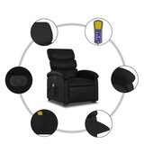 vidaXL Električni masažni naslonjač na podizanje od umjetne kože crni | shoptok.hr