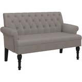  Klupa s naslonom smeđesiva 120 x 62 x 75,5 cm od tkanine | shoptok.hr