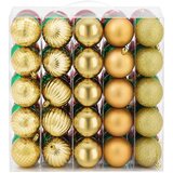  Set božićnih kuglica 75 kom. Crvena, zlatna i zelena 6 cm | shoptok.hr