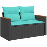  Set sofe 8 kom. Crna i Plava Poli Rattan i čelik | shoptok.hr