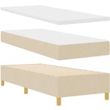 Postelja z vzmetnico z vzglavjem krema 80 x 200 cm blago, (5000128468) Slike