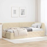  Kutni okvir kreveta Krema 90 x 190 cm tkanina | shoptok.hr