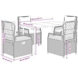  5-dijelni vrtni blagovaonski set od poliratana s jastucima bež | shoptok.hr