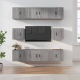  8-dijelni set TV ormarića sivog sonome konstruirano drvo | shoptok.hr