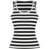 Trendyol Black Striped Fitted Pool Neck Ribbed Flexible Knit Undershirt
