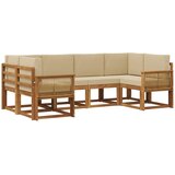 vidaXL Zunanja garnitura za sedenje z blazino 6 pcs Naravna in bež, (5000280640) | Shoptok.si
