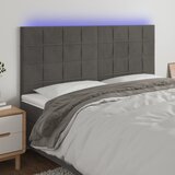 The Living Store led posteljno vzglavje temno sivo 180x5x118/128 cm žamet - led vzglavje, (21418548) Cene