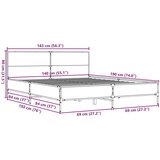  Posteljni okvir siva sonoma 140x190 cm inž. les in kovina | Shoptok.si