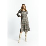 Monnari Woman's Dresses Patterned Dress With Long Sleeves Multi Black | shoptok.hr