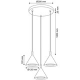 Brilagi Luster na sajli CONE TRIPLE ROUND 3xGX53/15W/230V zlatna | Eponuda.com