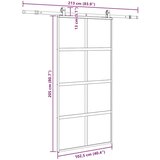 vidaXL Drsna vrata z opremo črna 102,5x205 cm kaljeno steklo | Shoptok.si