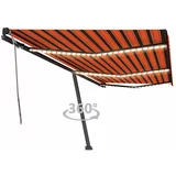 vidaXL Ročno zložljiva tenda z LED lučmi 600x350 cm oranžna in rjava, (20703209)