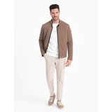Ombre Men's BIKER jacket in structured fabric - light brown | Eponuda.ba