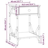  Noćni ormarić crni 40 x 42 x 60 cm od konstruiranog drva | shoptok.hr