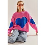Bianco Lucci Women's Heart Printed Knitwear Sweater Cene