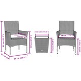  3-dijelni bistro set s jastucima bež od poliratana i stakla | shoptok.hr